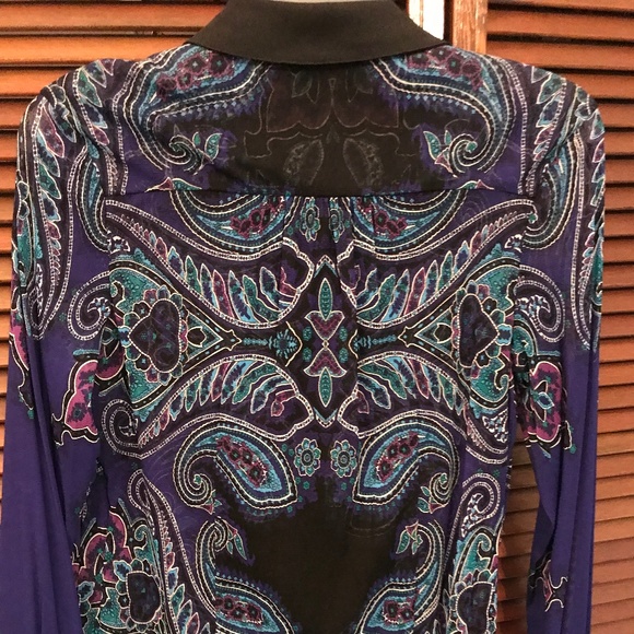 NWOT Funky print long sleeve button down shirt - Picture 3 of 4